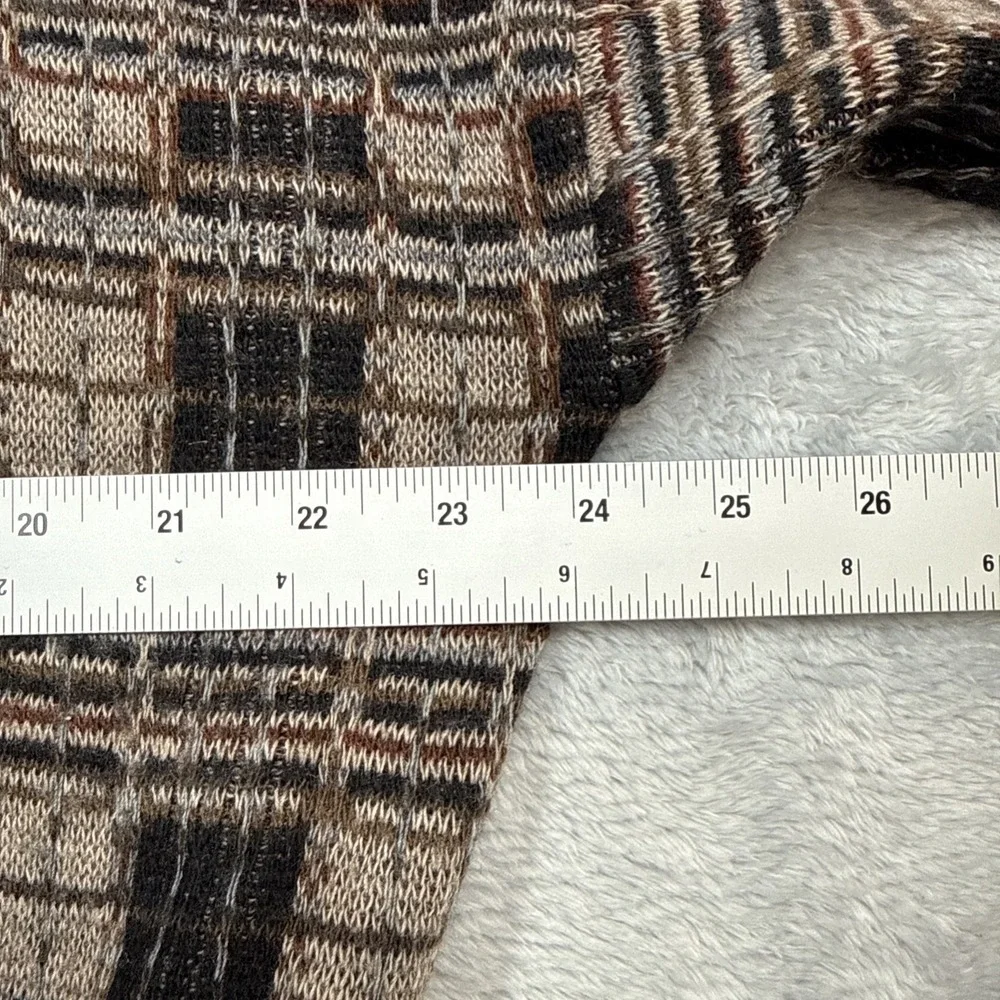 Vintage Brandini Cardigan Men XL Beige Black Wool Blend Grandpa